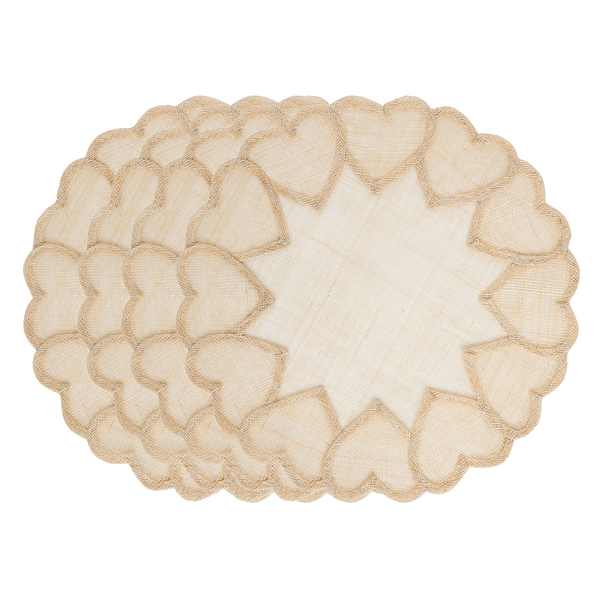 Heart Placemat in Natural, Set of 4