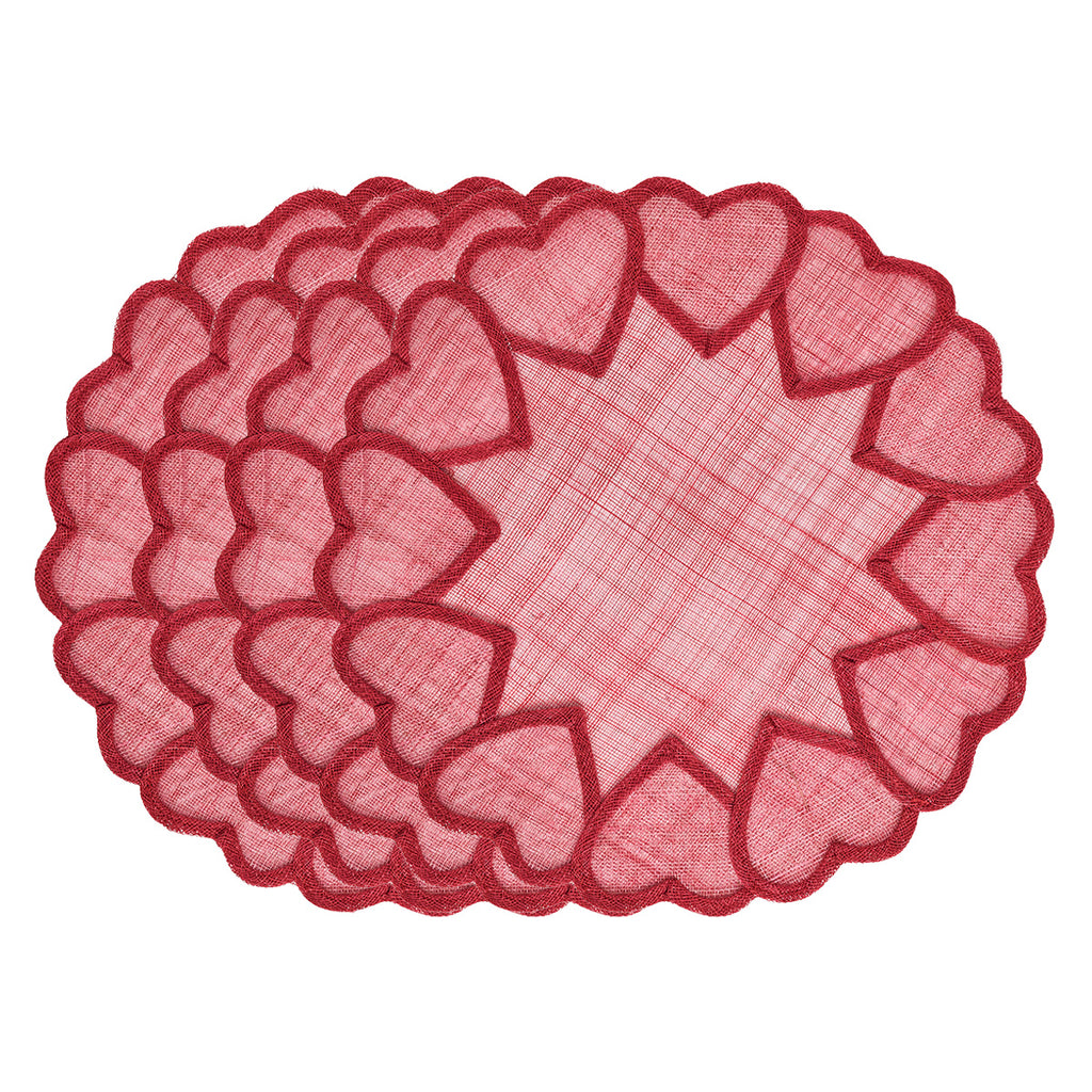 Heart Placemat in Pink, Set of 4