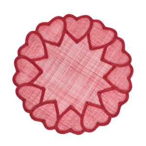 Heart Placemat in Pink, Set of 4