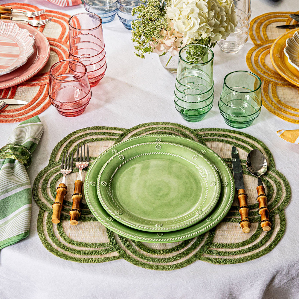 Scallop Stripe Placemat in Seagrass, Set of 4