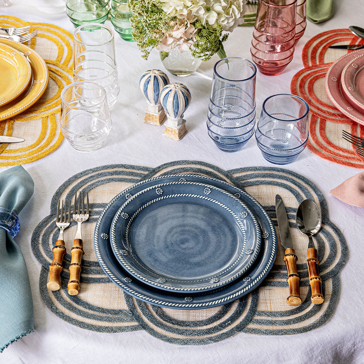 Scallop Stripe Placemat in Chambray