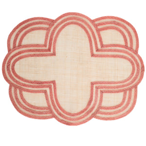 Scallop Stripe Placemat in Coral