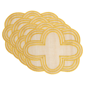 Scallop Stripe Placemat in Sunshine, Set of 4