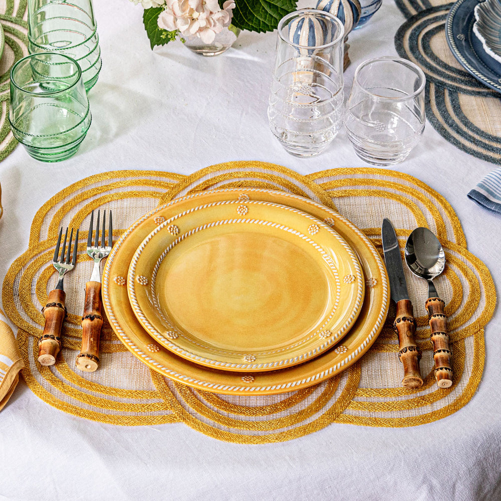 Scallop Stripe Placemat in Sunshine, Set of 4