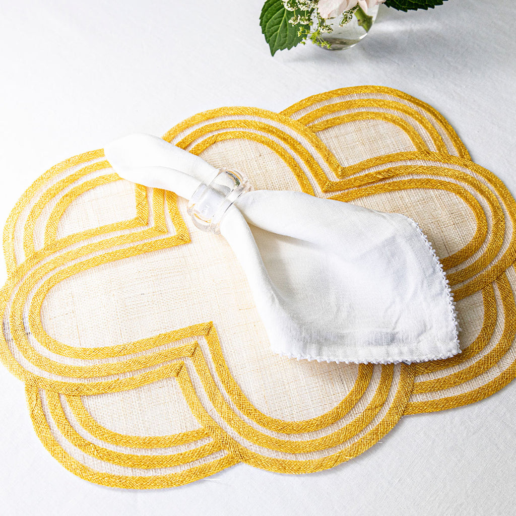 Scallop Stripe Placemat in Sunshine