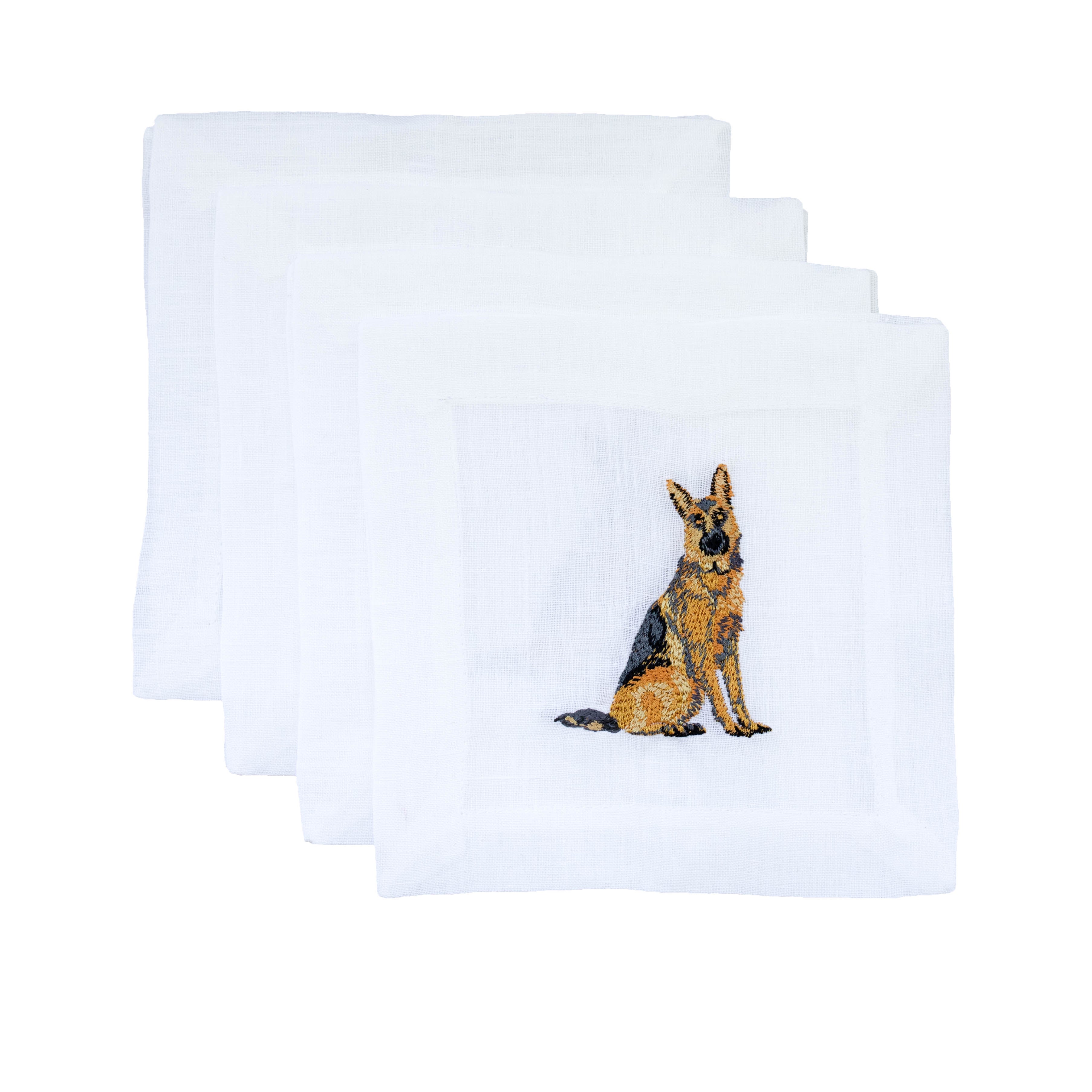 Lettermade German Shepherd Embroidered Cocktail Napkins
