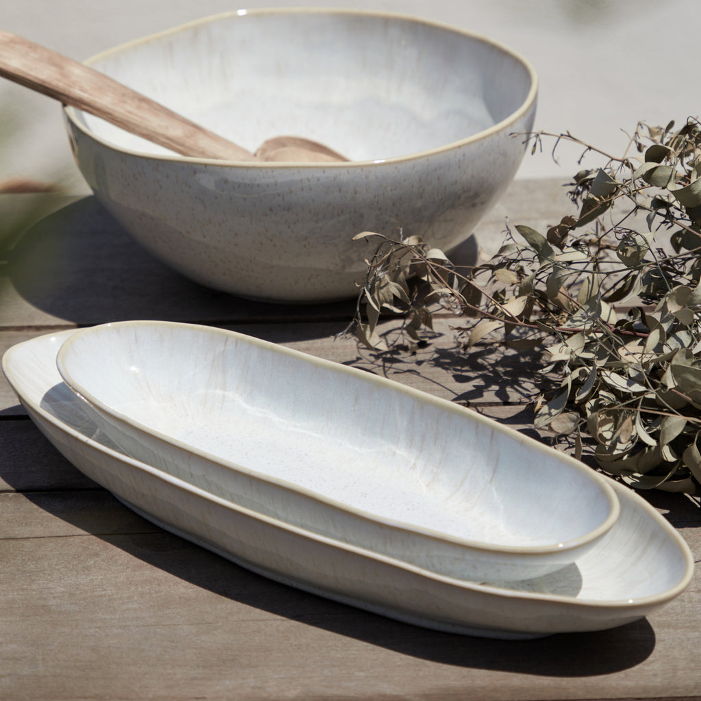 Eivissa Collection Oval Platter  13" in Sand Beige