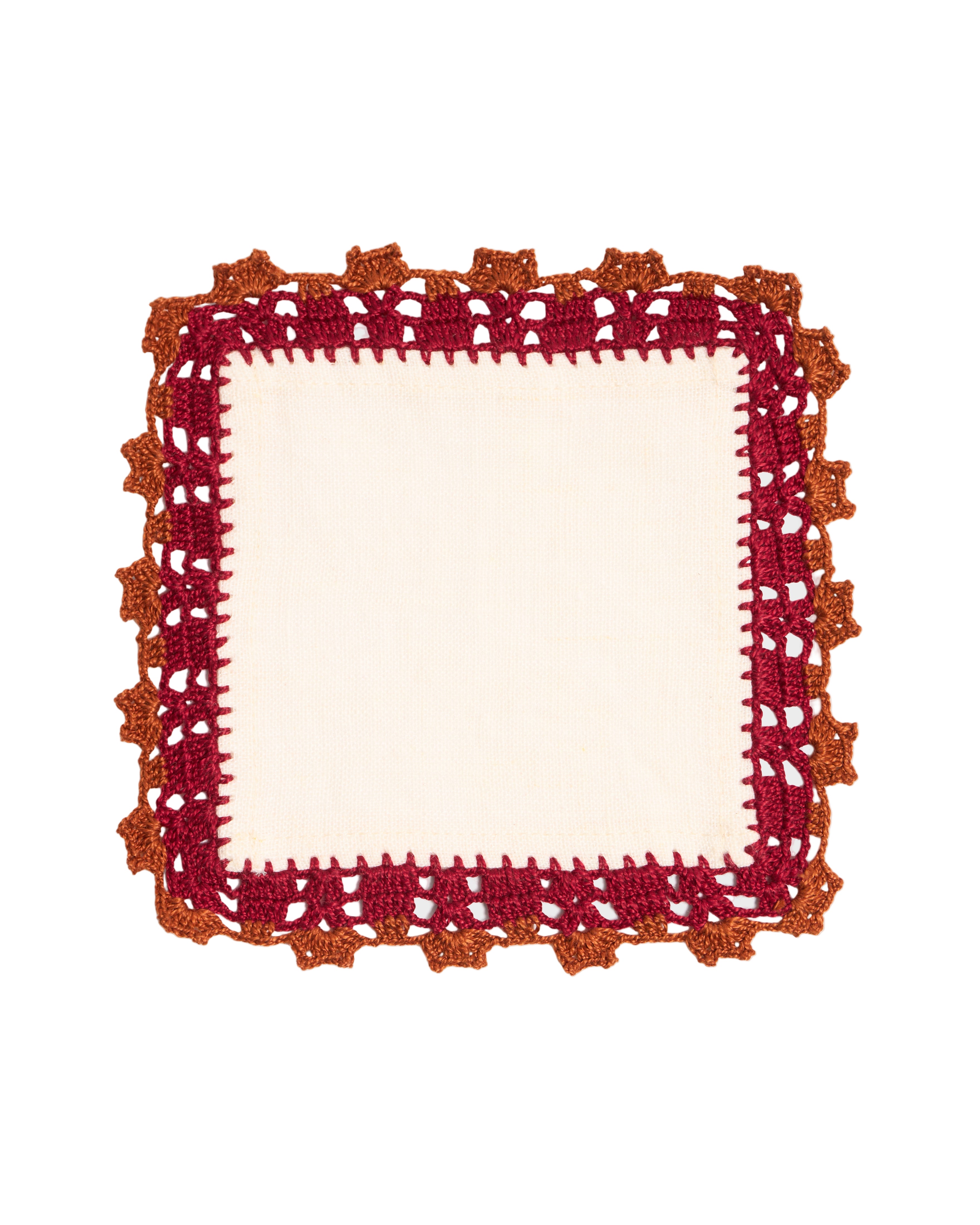 Crochet Embellished Cocktail Napkins, Set of 6
