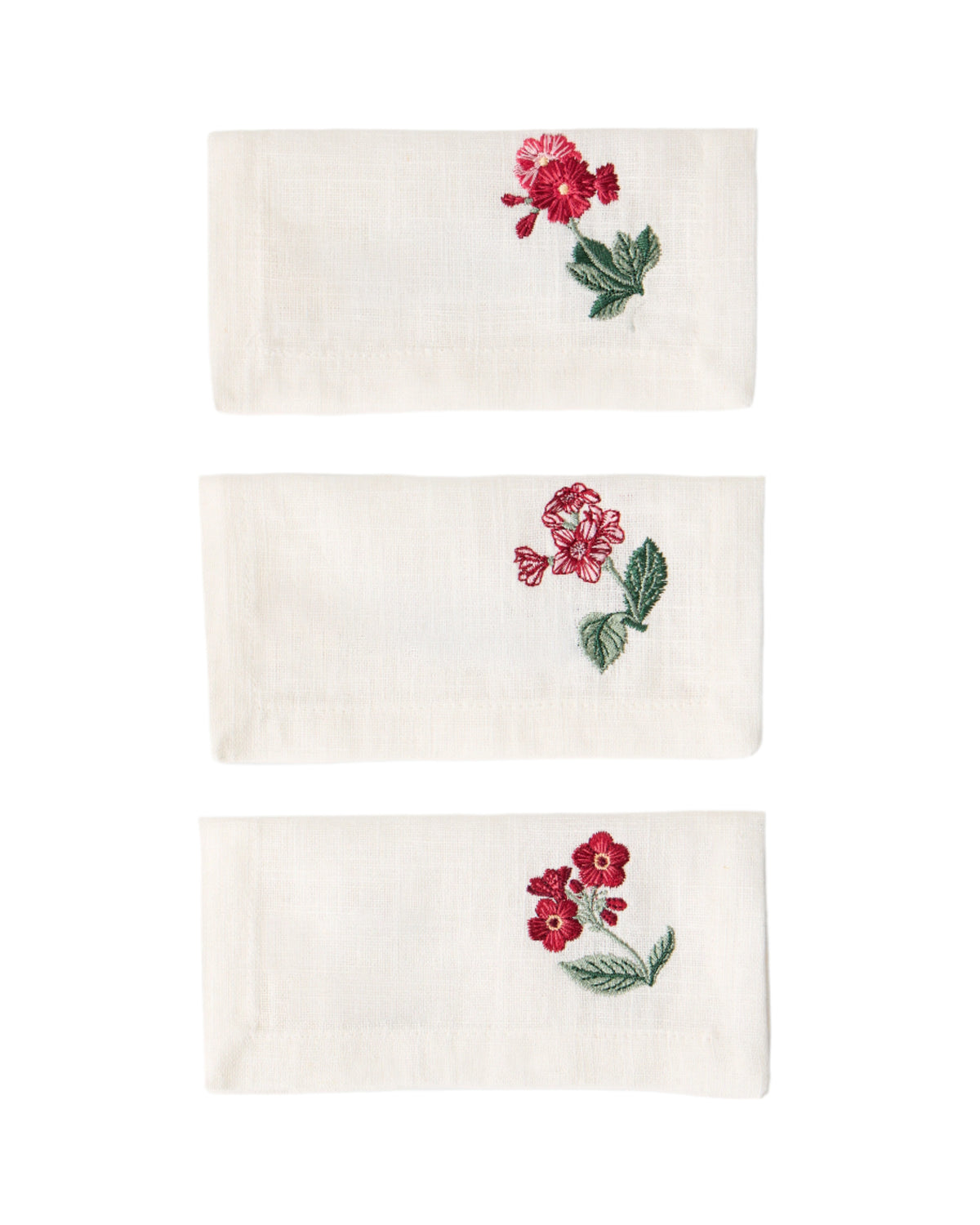 Floral Medley Embroidered Cocktail Napkins, Set of 6