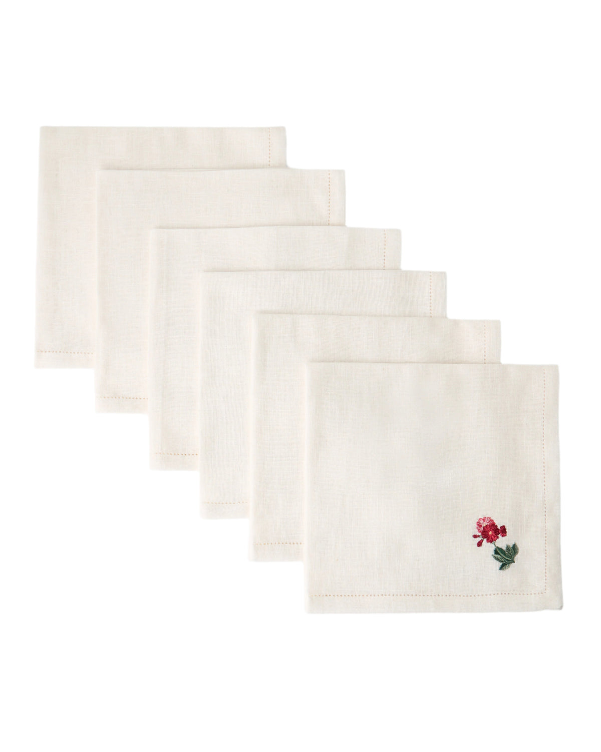 Floral Medley Embroidered Napkins, Set of 6