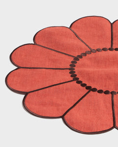 Floral Embroidered Placemat in Terracotta