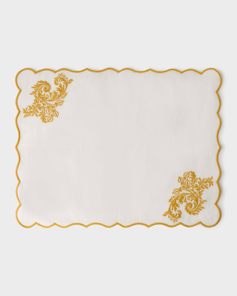 Botanica Embroidered Placemat in Yellow