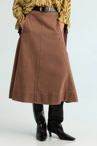 Aisha Skirt in Taupe Denim