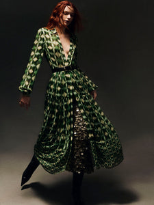 Barbara Dress in Ashford Geo Moss