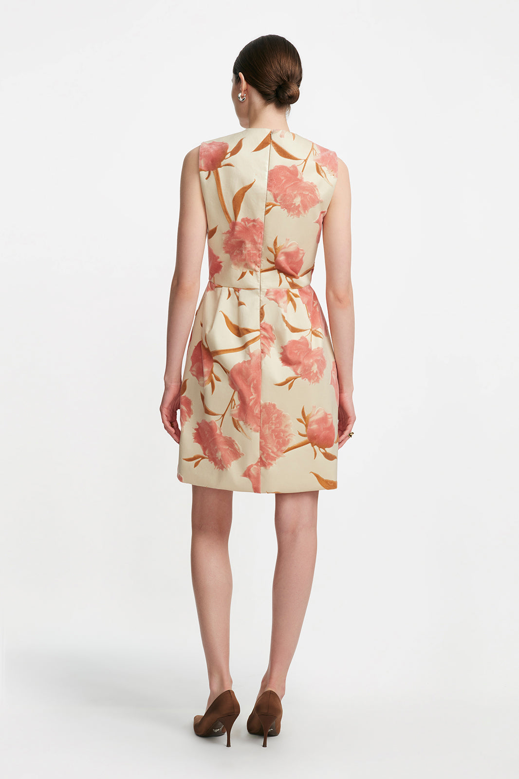 Floral Velvet Sleeveless Mini Dress in Pink Multi