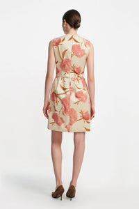 Floral Velvet Sleeveless Mini Dress in Pink Multi