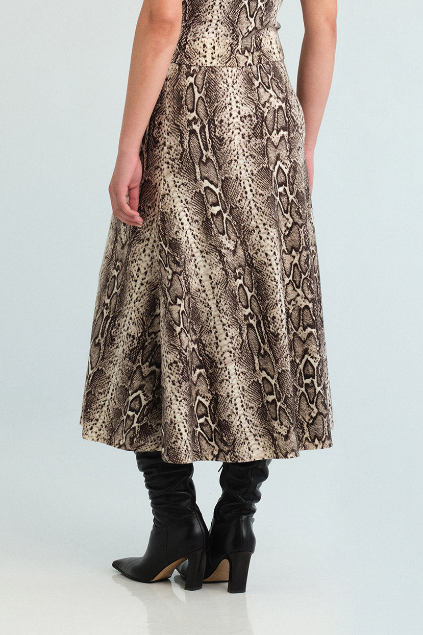 Sandra Skirt in Oatmeal Snake