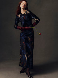 Montgomery Dress in Elysian Flora Navy
