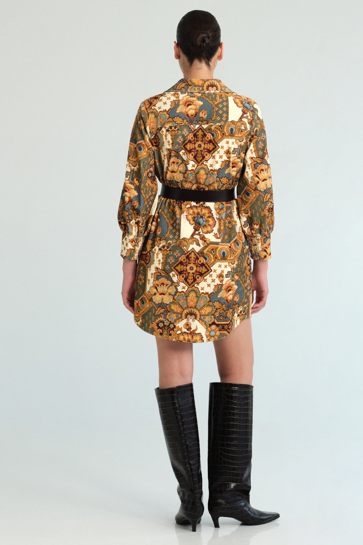 Villena Dress in Vintage Patchwork Blue