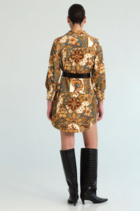 Villena Dress in Vintage Patchwork Blue