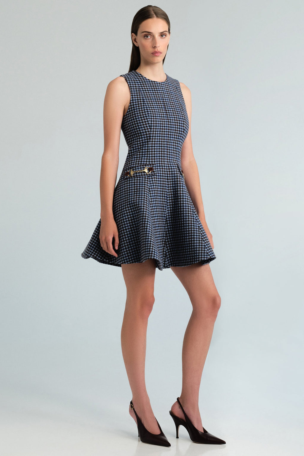 Burns Dress in Edmound Plaid Blue