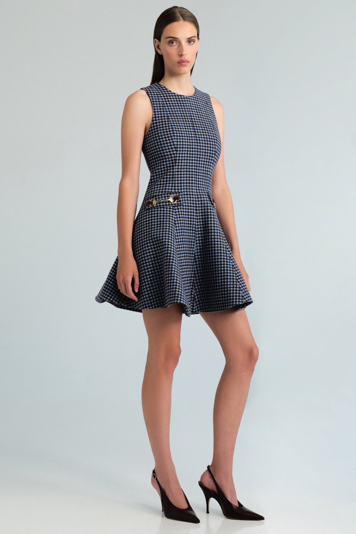 Burns Dress in Edmound Plaid Blue