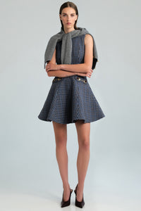 Burns Dress in Edmound Plaid Blue