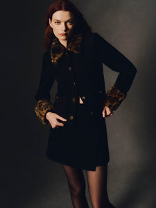 Luca Mini Skirt in Cloud Tweed Black