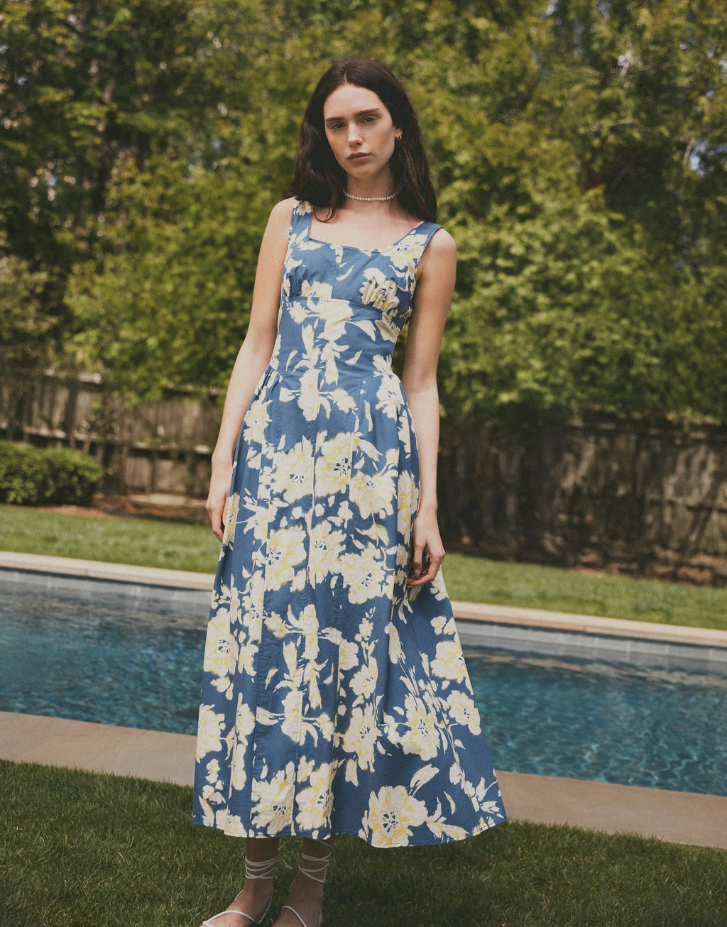 Cadence Dress in French Blue Multi