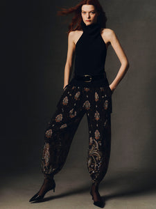 Pietro Pant in Castle Paisley Black