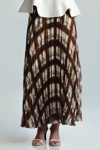 Otta Skirt in Painted Plaid Brown