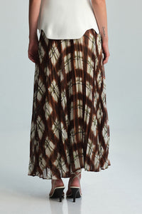 Otta Skirt in Painted Plaid Brown