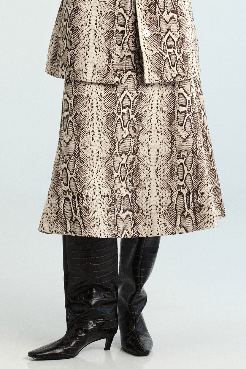 Aisha Skirt in Classic Snake Grey
