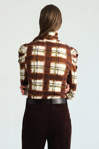 Chira Top in Painted Plaid Brown
