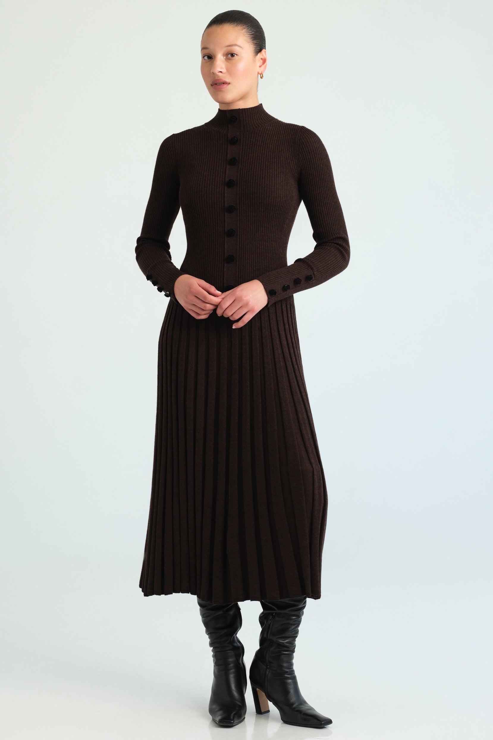 Easton Dress in Brown