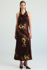 Fara Dress in Ariana Flora Merlot
