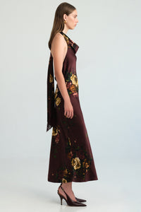 Fara Dress in Ariana Flora Merlot