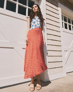 Violeta Dress in Cream/French Blue Multi