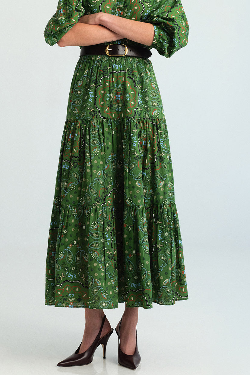 Melanie Skirt in Bandana Green