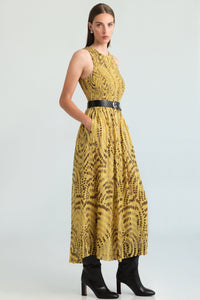 Vesper Midi Dress in Veneta Arc Yellow