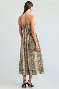 Alba Midi Dress in Classic Snake Grey