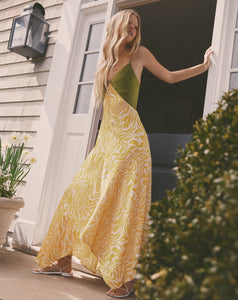 Amanda Dress in Ochre/Cream Multi