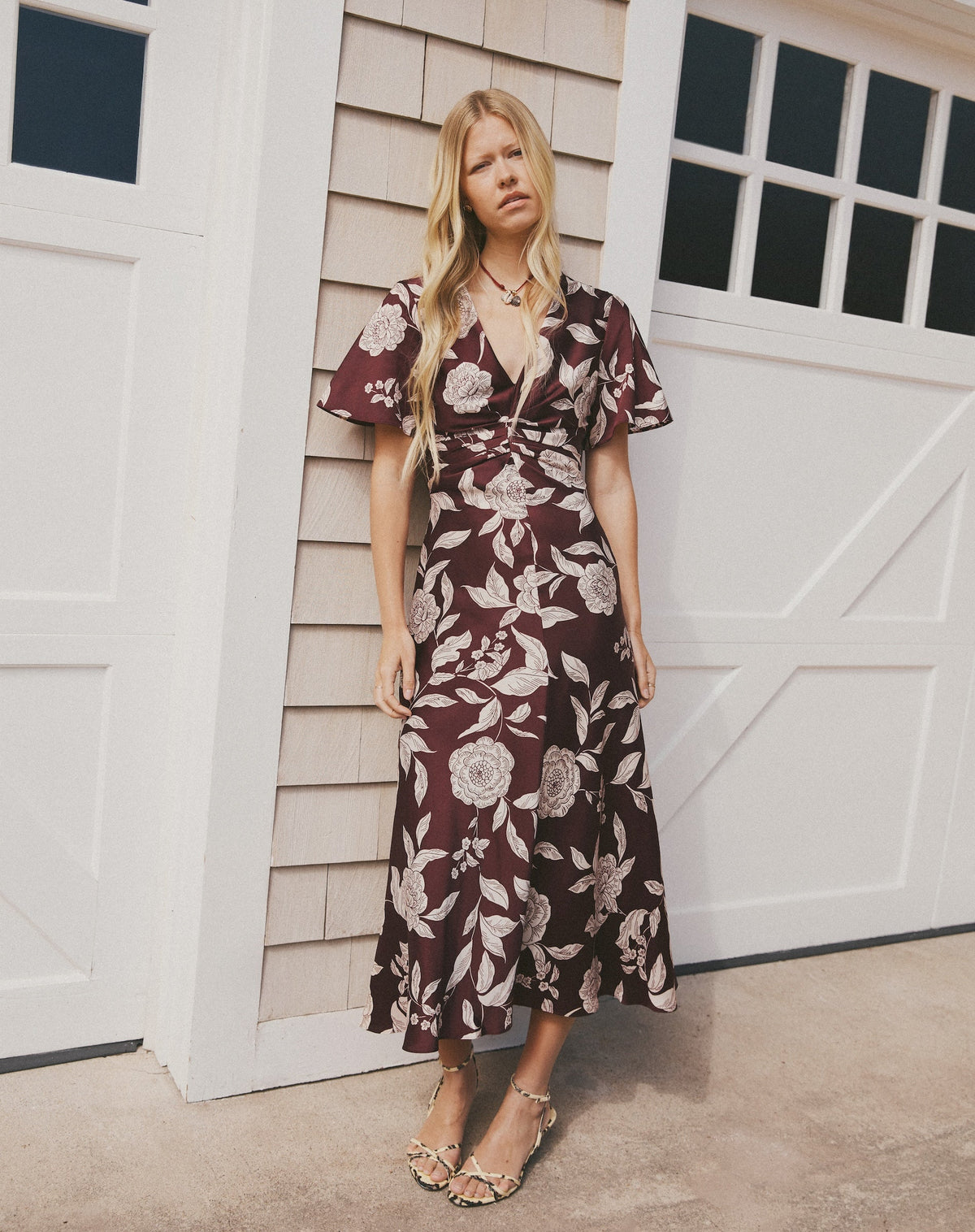 Daphne Dress in Deep Redwood Multi