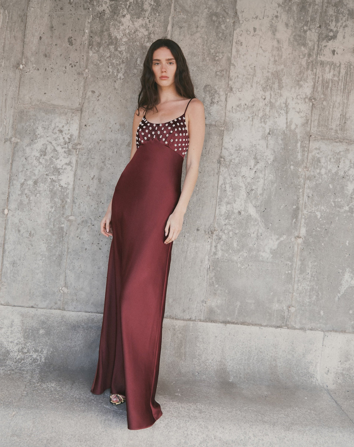 Ophelia Dress in Deep Redwood