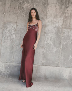 Ophelia Dress in Deep Redwood