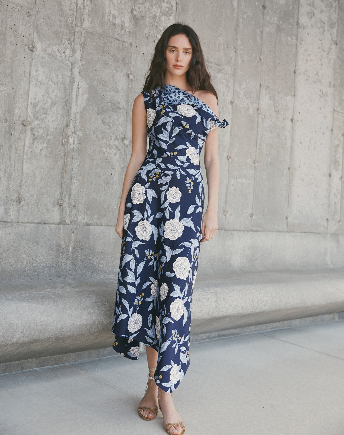 Loretta Dress in Maritime Blue Multi Floral