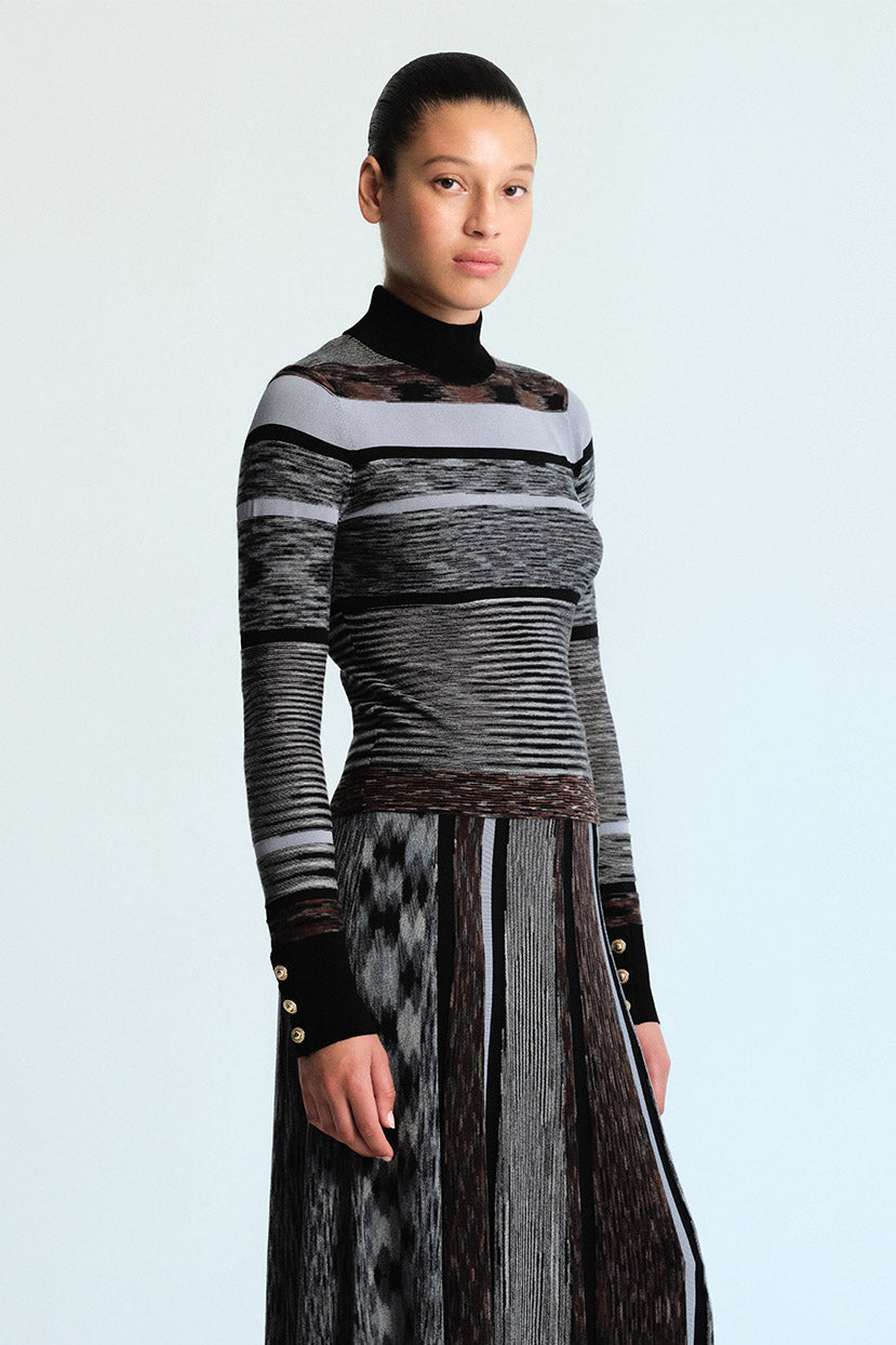 Astrid Pullover in Blue Brown Multi