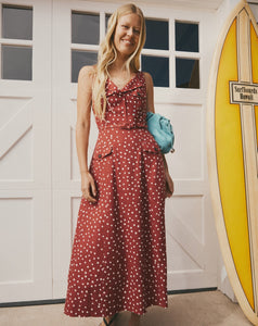 Solene Dress in Terracotta/Cream Multi