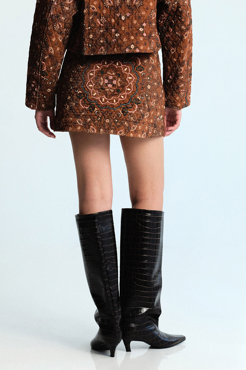 Chrissy Skirt in Bandana Camel