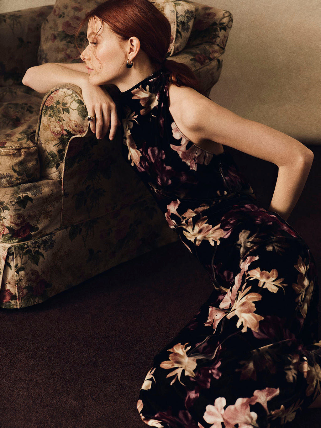 Fara Dress in Elysian Flora Black